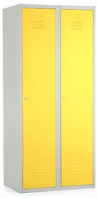 Fém szekrény, 80 x 50 x 180 cm, hengerzár, sárga - ral 1023