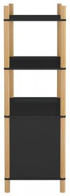 fekete szerelt fa magasszekrény 80x40x121 cm
