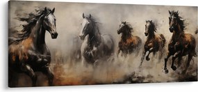 Kép - Olajfestmény lovakról (120x50 cm)