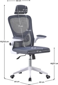 Irodai szék, szürke/fehér, MAGUS