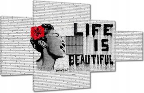 Festmények 130x80 Banksy Life is beautiful