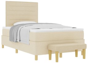 Box Spring ágy matraccal &amp; pad krém 120x190 cm szövet