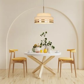 Csillár zsinóron TAMI 1xE27/60W/230V átm. 40 cm bézs/arany