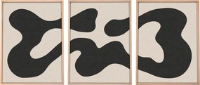 Huhu199 keretezett MDF falikép, 50 x 70 cm, 3 db-os szett