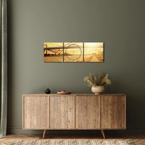 Kép a hídról napnyugtakor (órával) (90x30 cm)