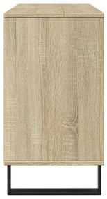 Sonoma tölgy színű szerelt fa mosdószekrény 80 x 33 x 60 cm