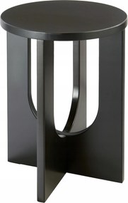 Dohányzóasztal Kerek Fekete Mdf A Hálószoba Nappali Ø 40 cm