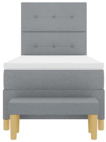 Boxspring Ágy Matrac és Pad Világosszürke 100x200 cm Szövet