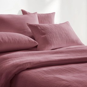 Goldea muszlin ágyneműhuzat – pasztell borvörös 200 x 200 és 2db 70 x 90 cm