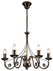 Brilagi - LED Csillár láncon STEFANO 5xE14/40W/230V fekete patina 8590828606697