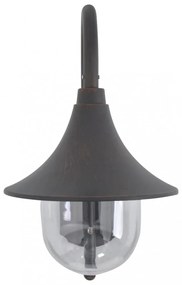 bronzszínű alumínium kerti falilámpa, E27, 42 cm