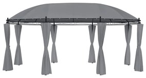 antracitszürke pavilon függönyökkel 520 x 349 x 255 cm