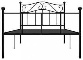 vidaXL fekete fém ágykeret 90 x 200 cm