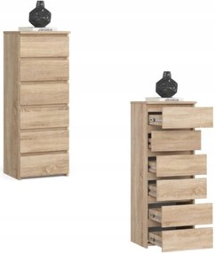Komód szekrény 40 cm CL6 6 fiókos sonoma Akd