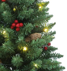 2 db zöld műkarácsonyfa 100 db LED-del 120 cm