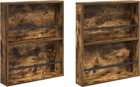 vidaXL Magazin állvány 2 pcs Füstölt tölgy 60 x 12 x 70 cm Faanyag