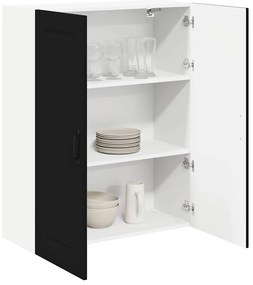 Fali konyhaszekrény polcokkal Fekete 80 x 31 x 100 cm Faanyag
