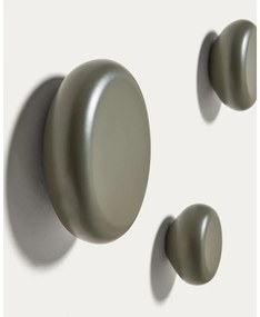 Szürkészöld fali fa akasztó szett 3 db-os Nadue – Kave Home