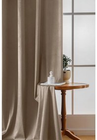 Világosbarna sötétítő VELVET függöny 140x250 cm Felfüggesztés: Fém gyűrűk