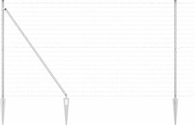 vidaXL Kerítés oszlopokkal Ezüst 1,5 x 10 m Acél