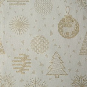 Karácsonyi asztali futó jacquard anyagból karácsonyi motívumokkal Arany 40x180 cm