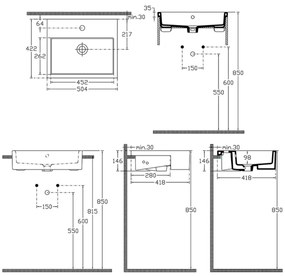 Isvea - Félbeépített mosdó PURITY 50x42 cm kerámia/fehér