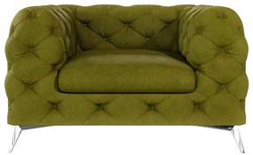 Zöld bársony fotel Chelsea – Ropez