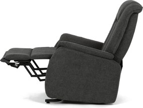 Polohovací křeslo, elektrické kabelové ovládání, šedá, látka, TV-L8963 GREY2