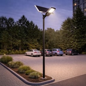 LED dimmelhető utcai lámpa érzékelővel és napelemmel KOBRA 400W/24000 mAh IP65 antracit + távirányító