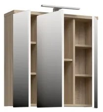 Tükrös fali fürdőszobai szekrény VENOM, fehér/sonoma tölgy