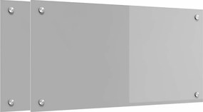 vidaXL Konyhai splashback 2 pcs Világosszürke 80 x 40 cm edzett üveg