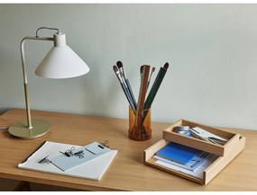 Fehér asztali lámpa üveg búrával (magasság 44 cm) Spot – Hübsch