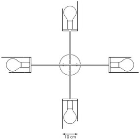 Csillár zsinóron XOTIC 4xE27/15W/230V fekete