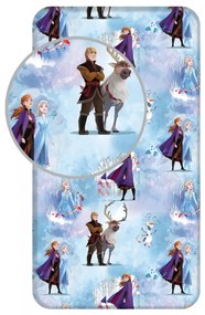 Disney Jégvarázs Blue Winter gumis lepedő 90x200 cm