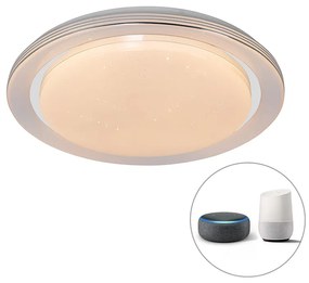 Okos mennyezeti lámpa fehér 48 cm LED-del és RGB dimmerrel - Jochem