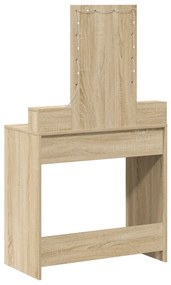 LED-es sminkasztal Sonoma tölgyből 79x41x140 cm