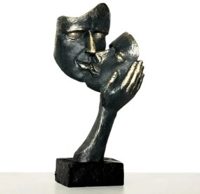 Asztaldísz 35x22x13 cm gyanta/patina