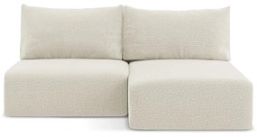 Krémszínű kinyitható-tárolóhelyes sarokkanapé (jobb oldali) Kalena – Makamii