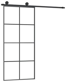 ESG üveg és alumínium tolóajtó fémszerelvény-szettel 90x205 cm