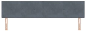 LED Fejtámla Gombos Tüll Sötétszürke 100 cm Bársony