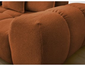 Terrakotta színű zsenília kinyitható-tárolóhelyes sarokkanapé (bal oldali-L alakú) Everest – Bobochic Paris