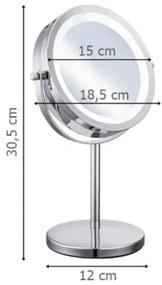 LED kozmetikai tükör 15 cm