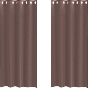 vidaXL 2 db barna fátyolfüggönyök rojtokkal 140x245 cm