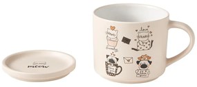 Narancssárga-bézs porcelán bögre szett 2 db-os 350 ml Cats – Brandani