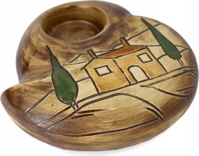 Kerámia gyertyatartó Ø-15 cm-es faragott toszkán táj