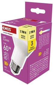 Meleg színű LED izzó E27, 7 W – EMOS