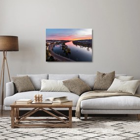 Az éjszakai Prága képe (üvegen) (70x50 cm)