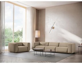 Bézs bársony kanapé 228 cm Ekahi – Makamii