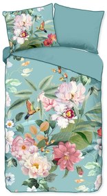 Kék egyszemélyes-hosszabbított pamut-szatén ágyneműhuzat 140x220 cm Fungi – Descanso