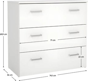 Komód, fehér, GARBO 3